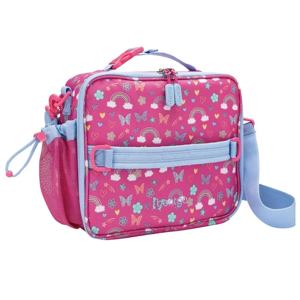 NWT Bentgo Kids Lunch Bag - Durable, Double-Insulated Lunch Bag 3+ Pink Rainbows